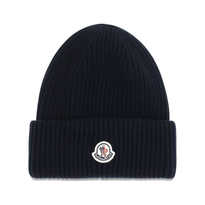 Moncler Blue Wool Oves Aries Beanie for Men