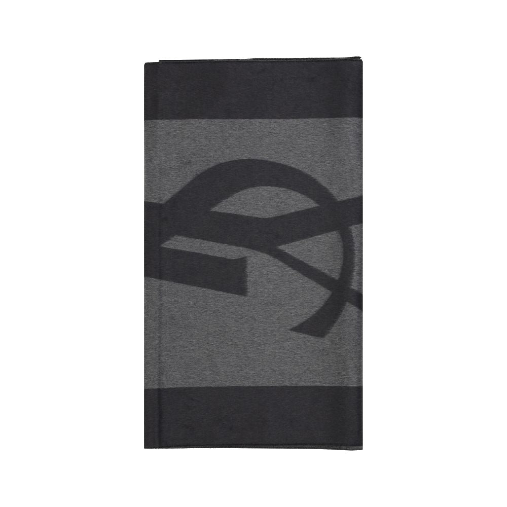 Saint Laurent Gray Silk Scarf for Men