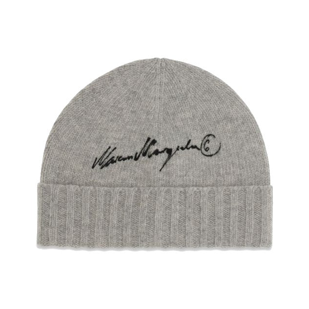 MM6 Gray Wool Oves Aries Beanie for Women