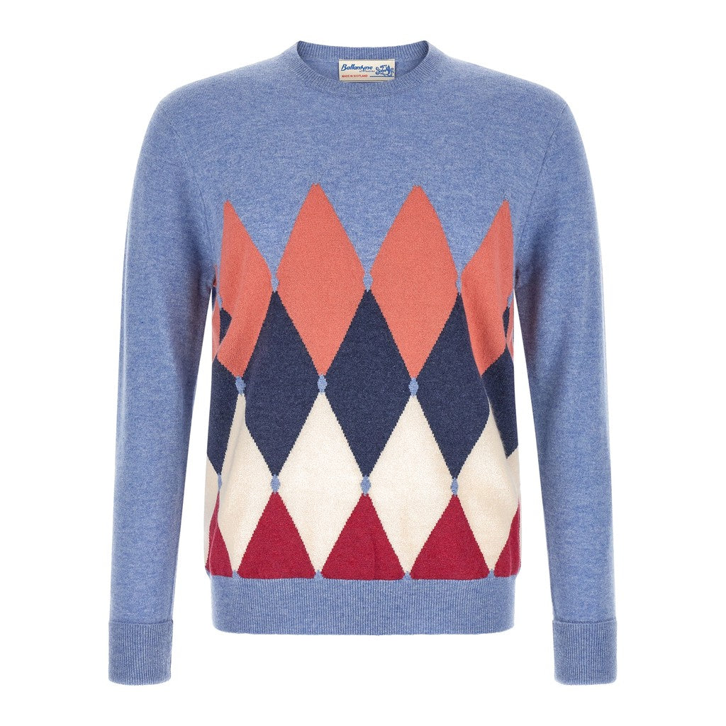 Ballantyne Blue Cashmere Cardigan for Men