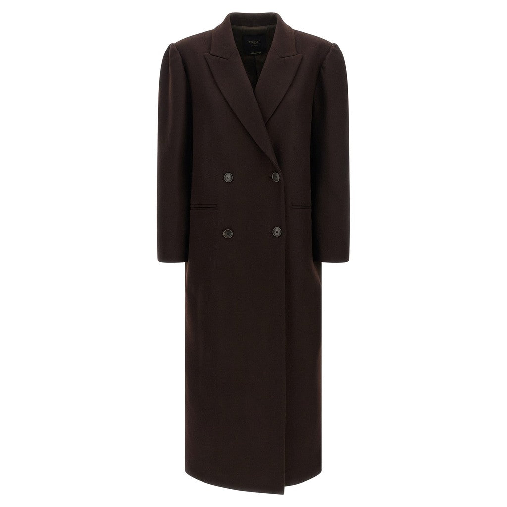 Twinset Brown Wool Coat for Women