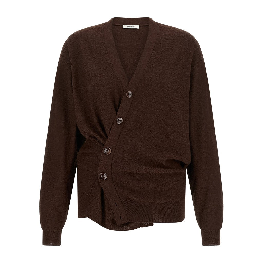 Lemaire Bordeaux Wool Cardigan for Women