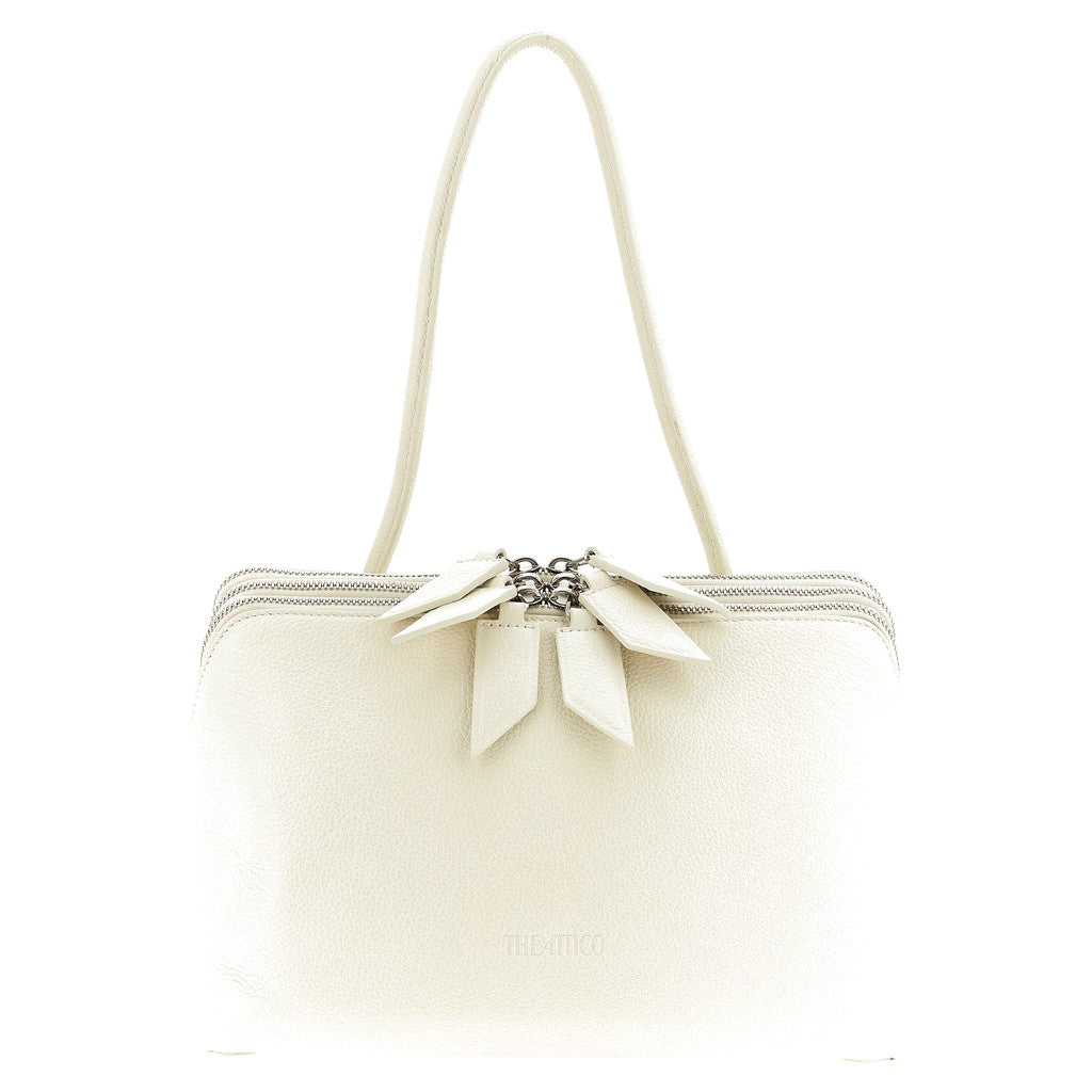 The Attico White Calfskin Shoulder Bag for Women