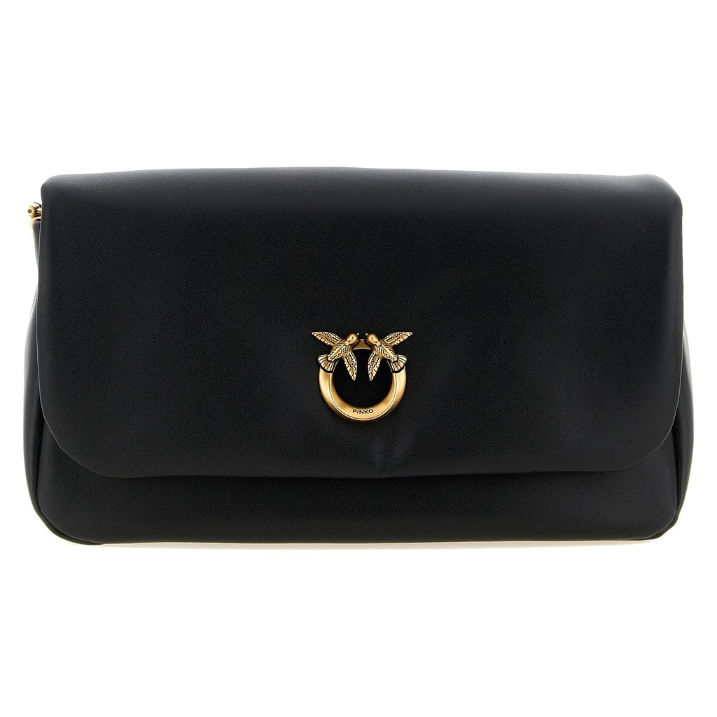 PINKO Black Lamb Leather Crossbody Bag for Women