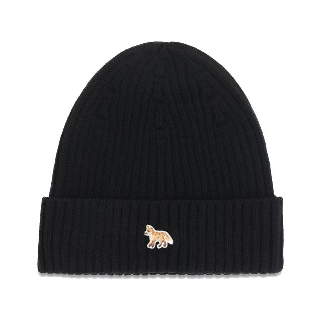 Maison Kitsuné Black Wool Oves Aries Beanie for Women