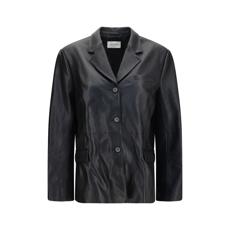 Magda Butrym Black Lambskin Blazer for Women