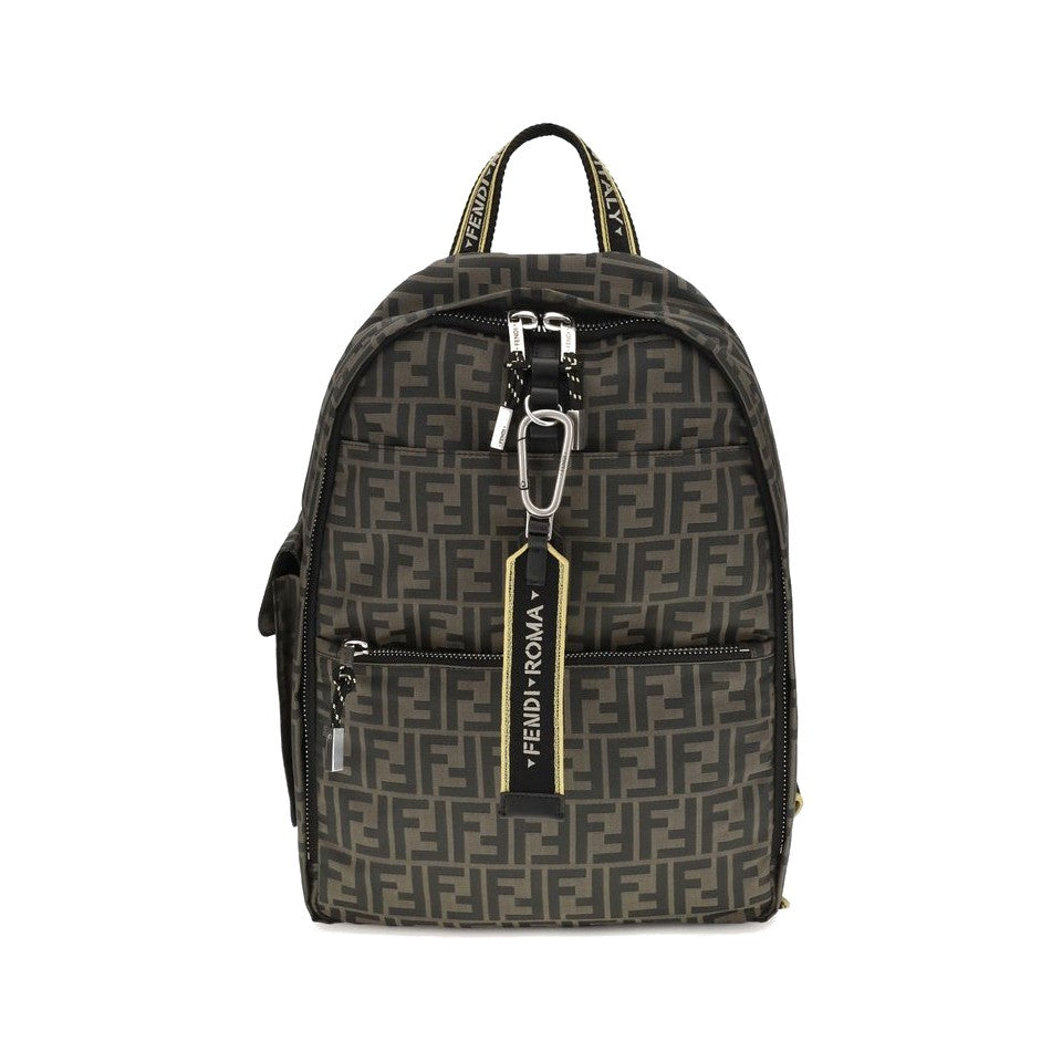 Fendi Brown Polyester Backpack for Men
